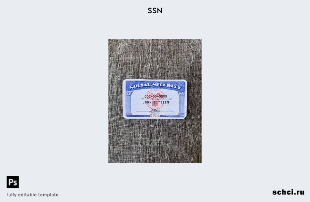 цифровая загрузка США SSN фотоальбом серые джинсы фон ПЕРЕДНИЙ шаблон